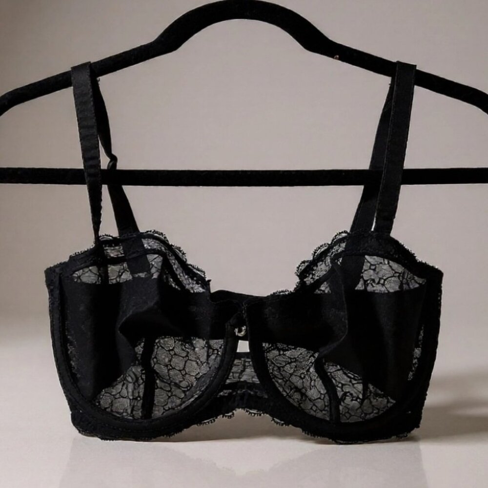 Chantelle Black Mesh Bra – Size 32DDD